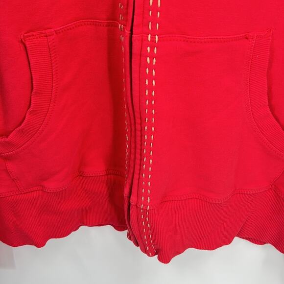 Harley Davidson Women's Red Zip Hoodie with Bling & Flames  Size XL - Picture 6 of 15